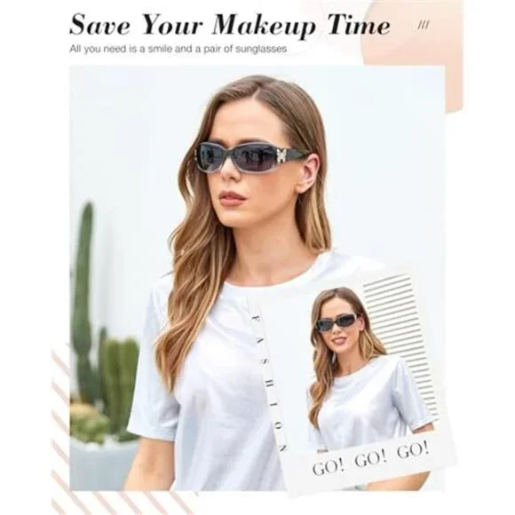 Women's Polarized Sunglasses Butterfly Decoration UV Protection - Picture 5 of 6